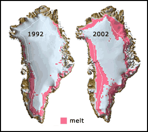 melting of the Greenland ice sheet
