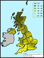 solar insolation map of the UK